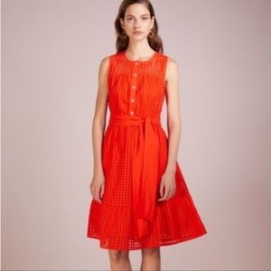 J Crew Sleeveless Eyelet Dress Red size 2